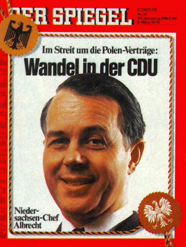 DER SPIEGEL Zeitung 1976 vom 08.03.1976 bis 14.03.1976 – Wandel in der CDU – Polen-Verträge – Niedersachsen-Chef Albrecht