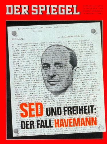 25.3.1964, 26.3.1964, 27.3.1964, 28.3.1964, 29.3.1964, 30.3.1964, 31.3.1964, Zeitung DER SPIEGEL 25.3.1964, SED und Freiheit : Der Fall Havemann, DER SPIEGEL 13/1964