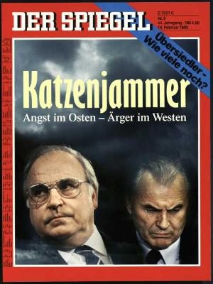 Der Spiegel 8/1990, Katzenjammer – Angst im Osten – Ärger im Westen